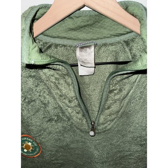 The North Face Sage Green 1/4 Zip Polyester Fleece Jacket Women Size Large - Picture 4 of 11